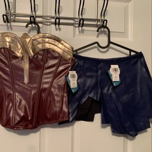 DC Comics Wonder Woman Faux Leather Cosplay Skirt & Top